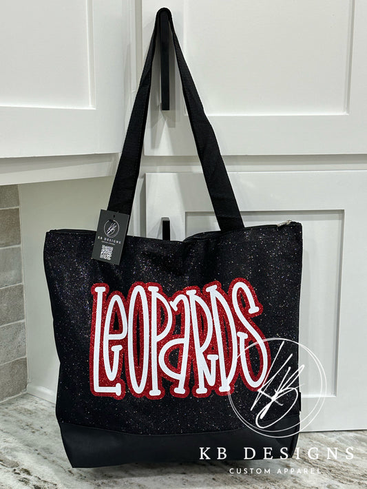 Custom Glitter Canvas Tote Bag
