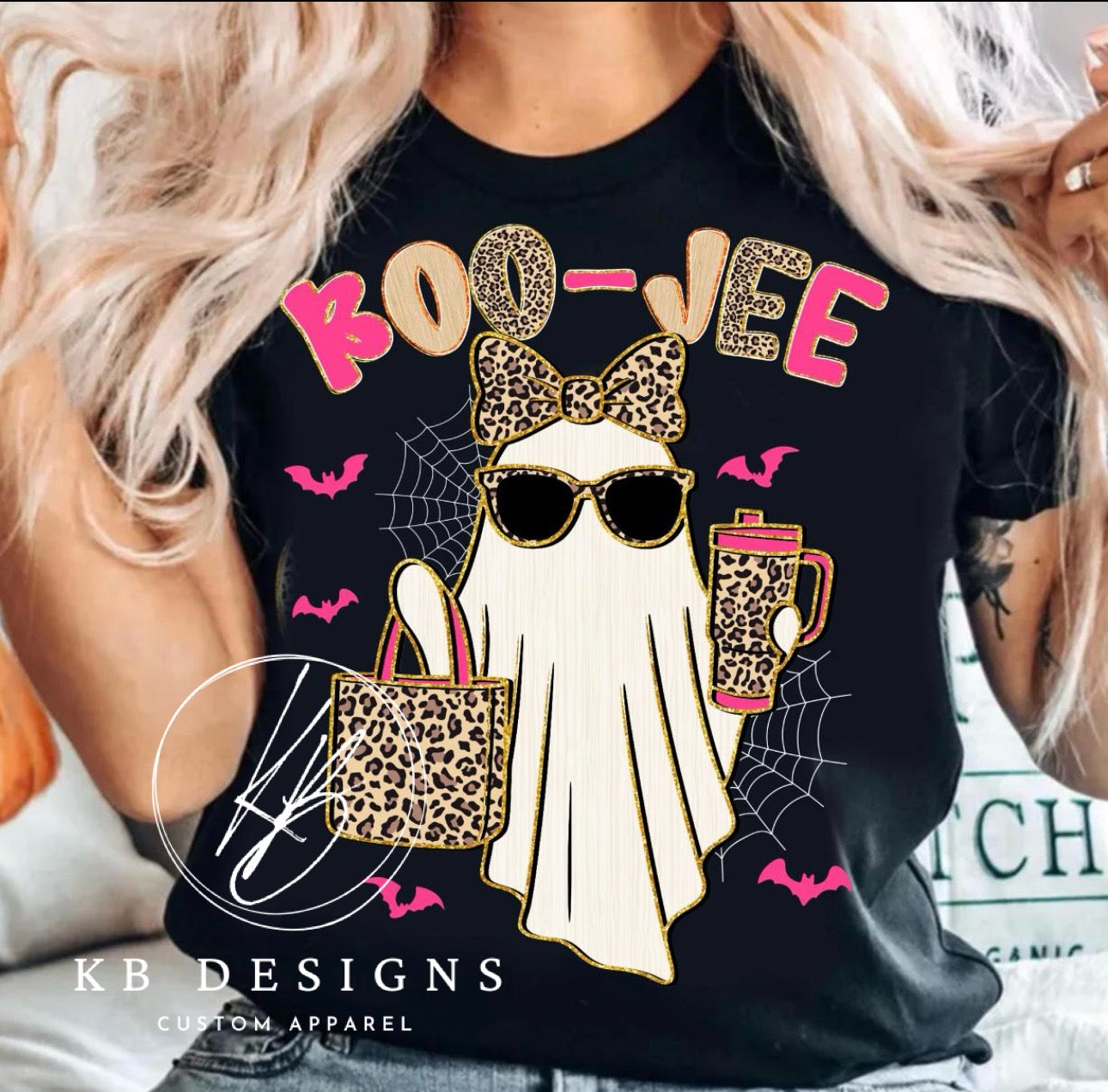 BOO-JEE Leopard Pink or Orange Shimmer Tee