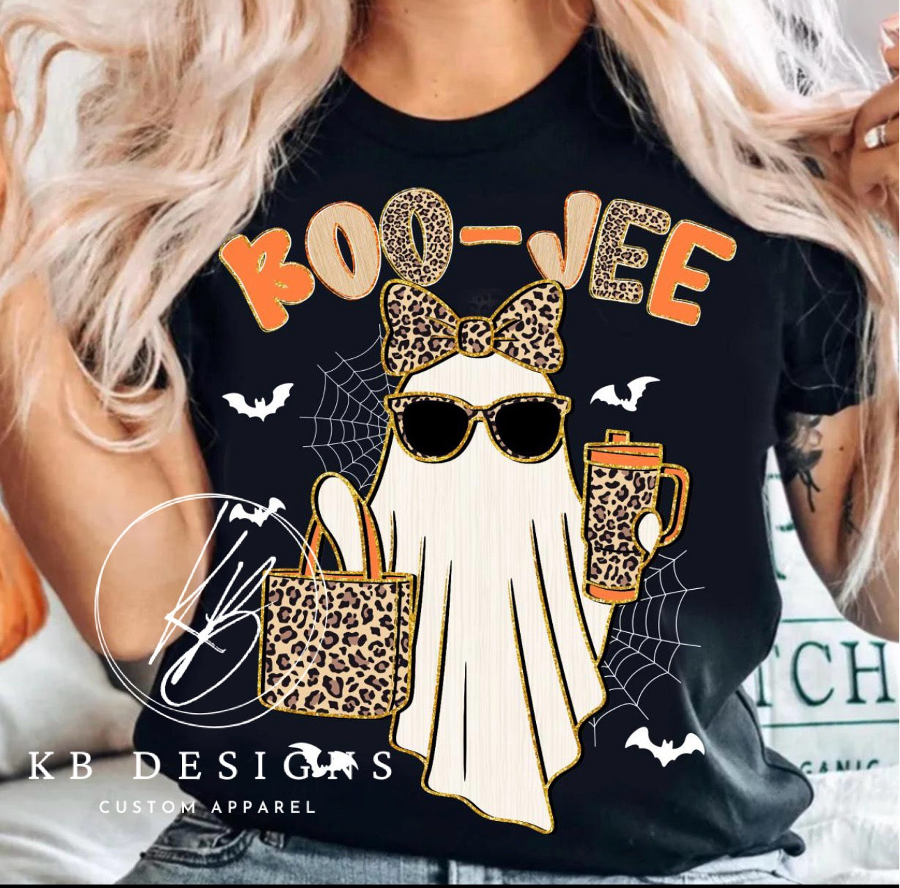 BOO-JEE Leopard Pink or Orange Shimmer Tee