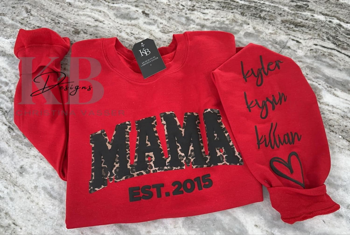 Personalized MAMA Leopard Puff Sweatshirt