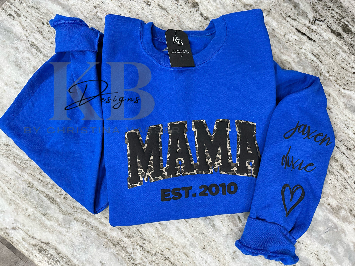 Personalized MAMA Leopard Puff Sweatshirt