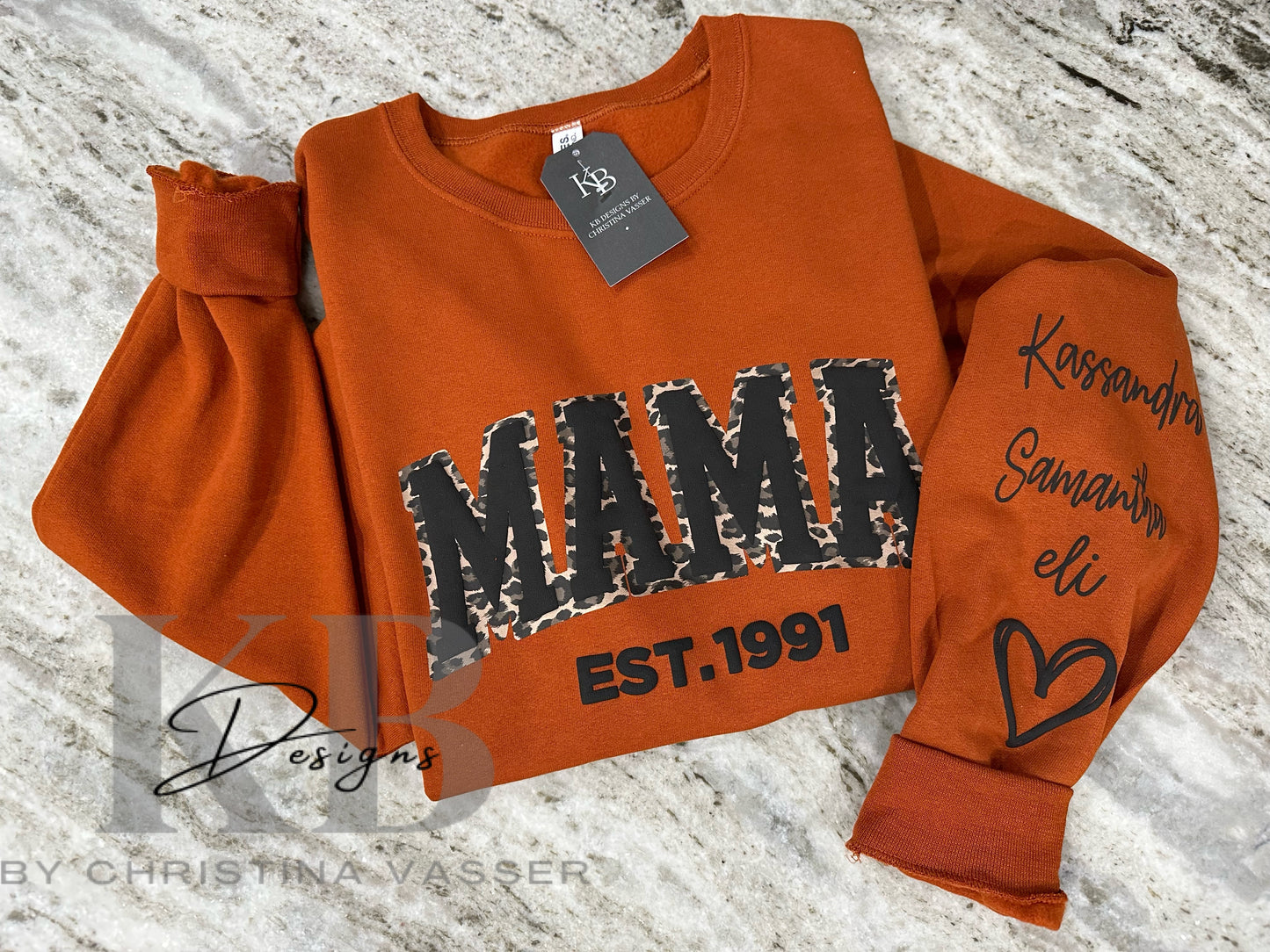 Personalized MAMA Leopard Puff Sweatshirt