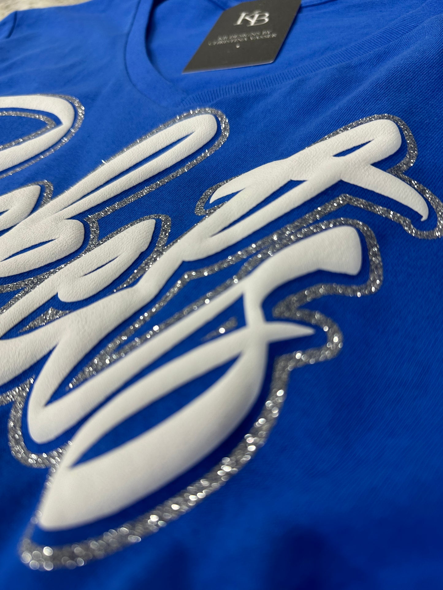 Mascot V Neck Glitter & Puff Shirt