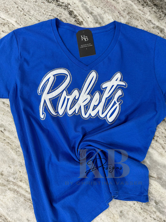 Mascot V Neck Glitter & Puff Shirt