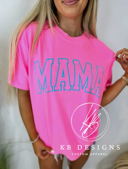 MAMA Neon Color Summer Puff Tee