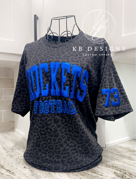 Custom Leopard Football/Cheer/Soccer/Volleyball Tee
