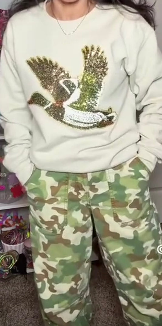 Sequin Bass or Duck Sweatshirt