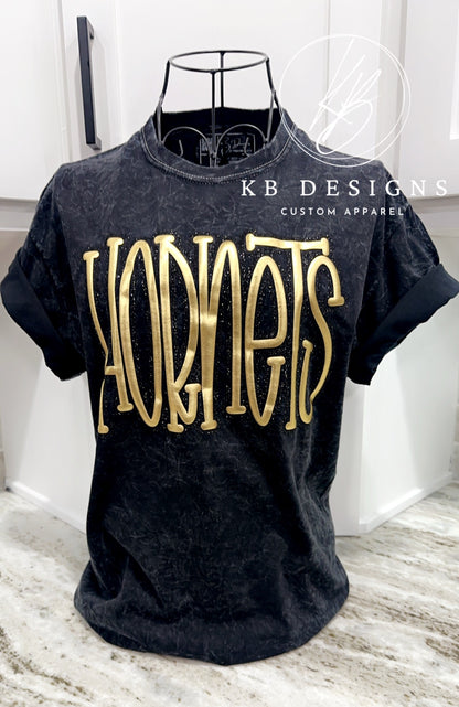 Custom Doodle Acid Wash Tee