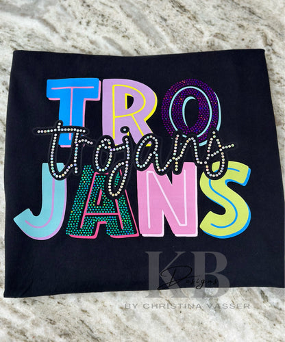 Double Stacked Mascot DTF & Spangle Tee