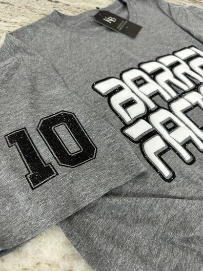 Personalized Sports Glitter & Puff Tee