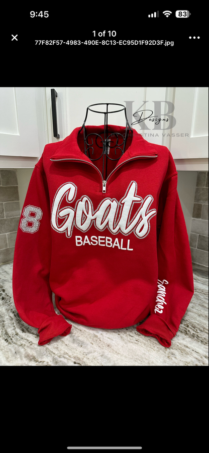 Custom Sports Quarter Zip Pull Over