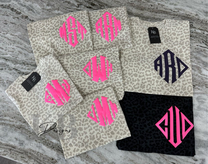 Leopard Monogram puff Tee