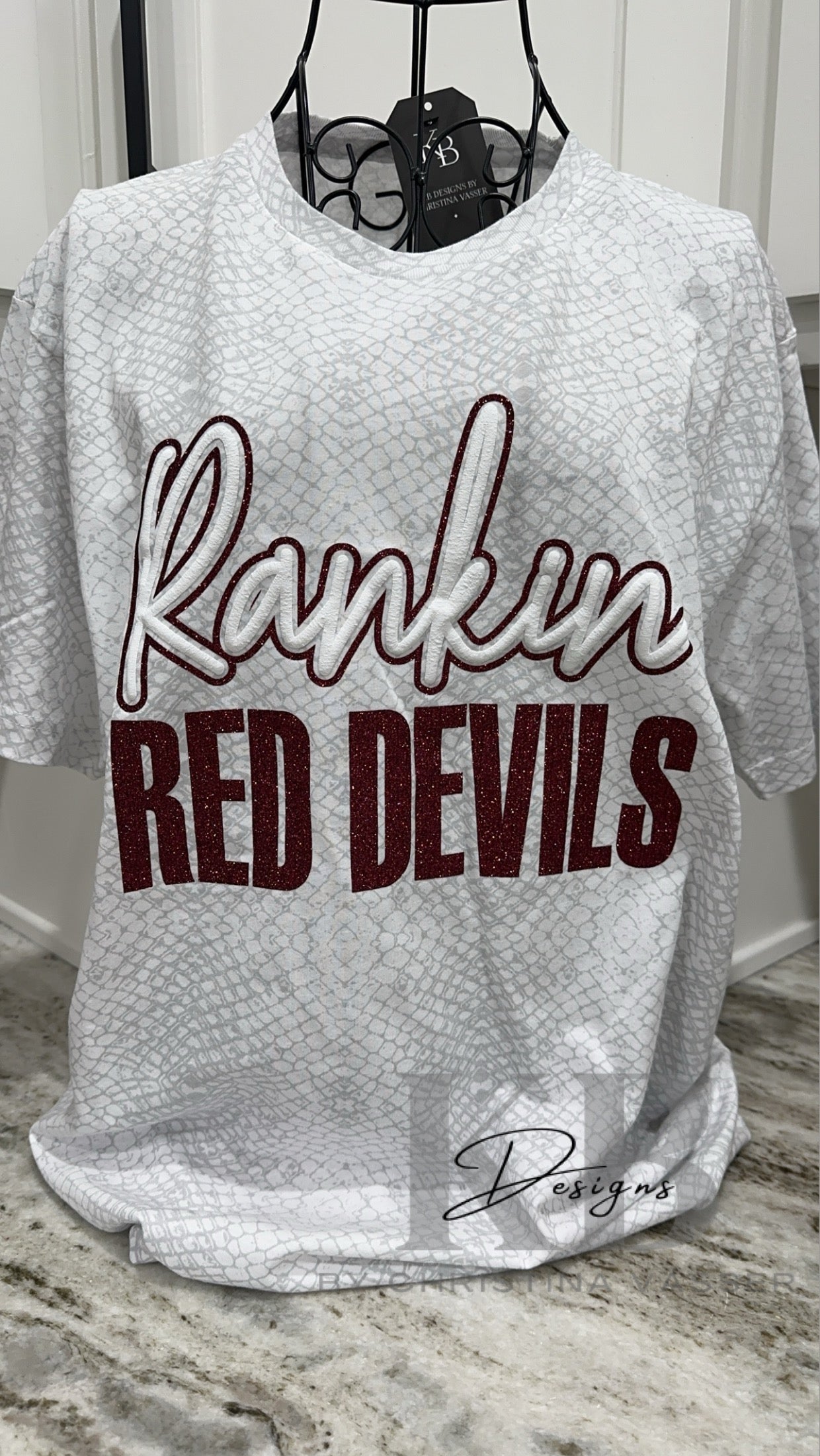 Custom Reptile Mascot glitter & puff Tee