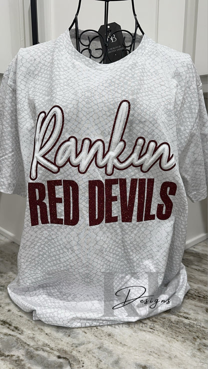 Custom Reptile Mascot glitter & puff Tee