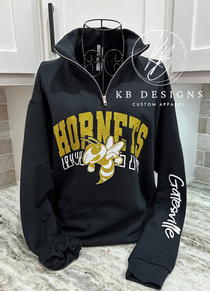 Hornets Stacked W/Town Name on Sleeve