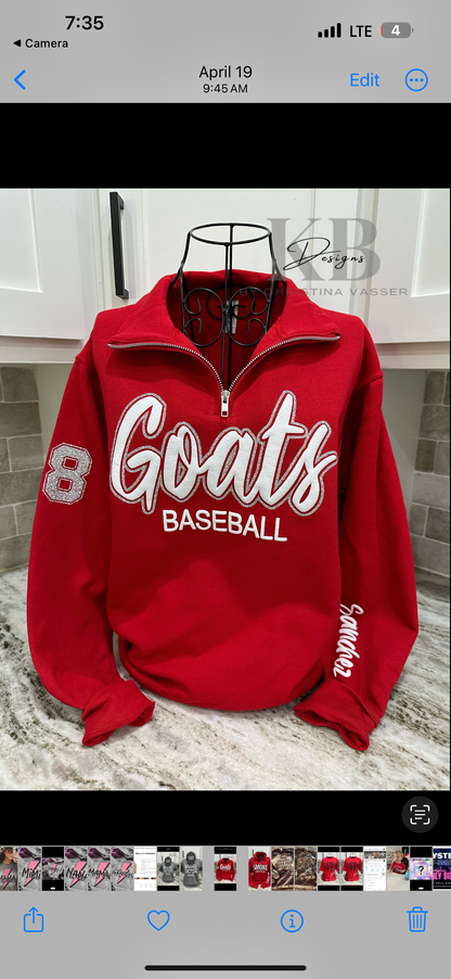 Custom Sports Quarter Zip Pull Over