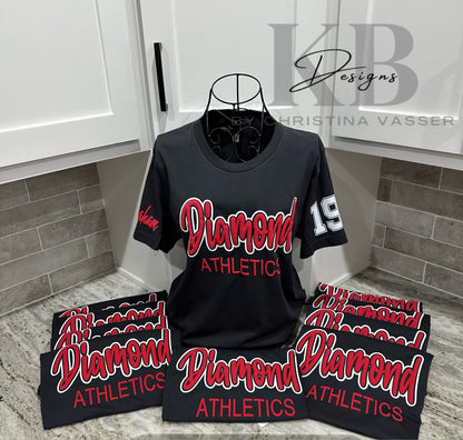 Personalized Sports Glitter & Puff Tee