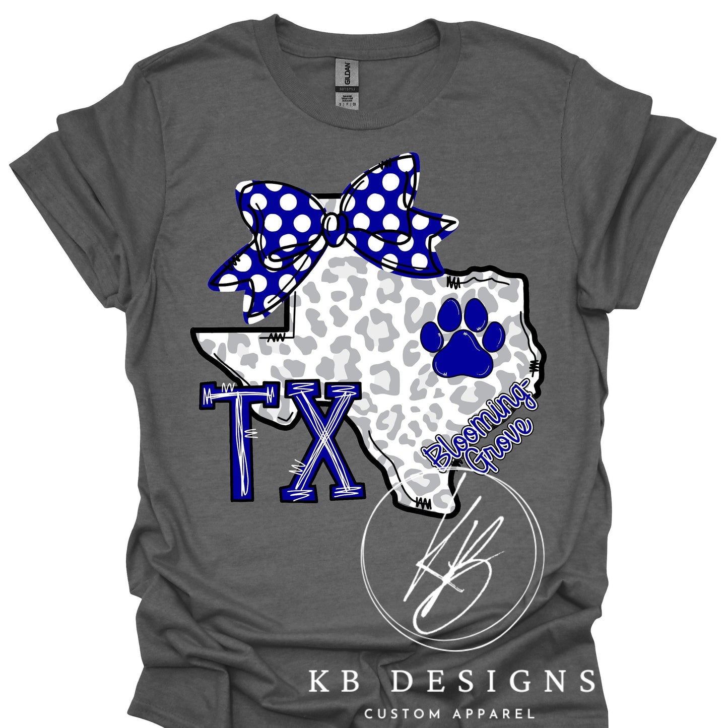 Town/Mascot Leopard TX W/Bow