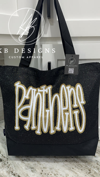 Custom Glitter Canvas Tote Bag
