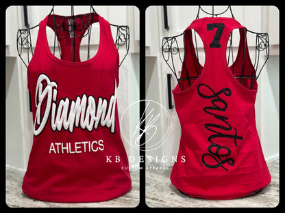 Sports Glitter & Puff Tank Top