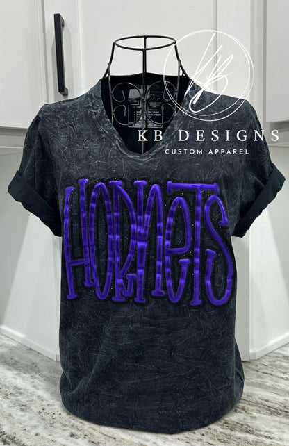 Custom Doodle Acid Wash Tee