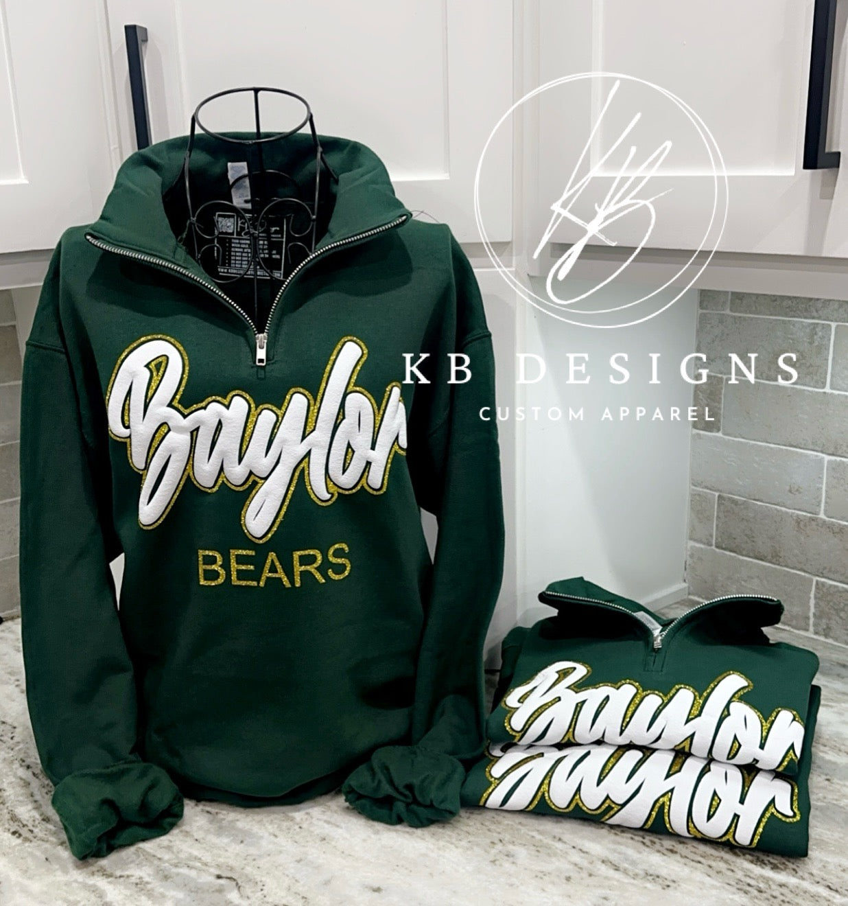 Baylor Bears Glitter & Puff