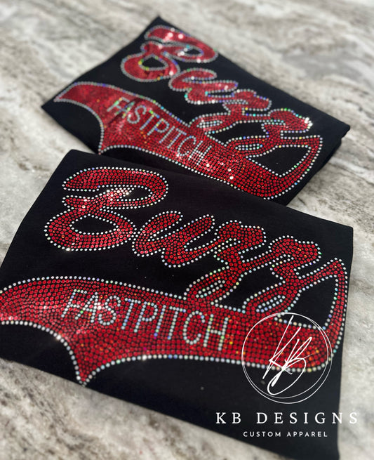 Buzz Fastpitch W/Back Personalization Spangle Tee