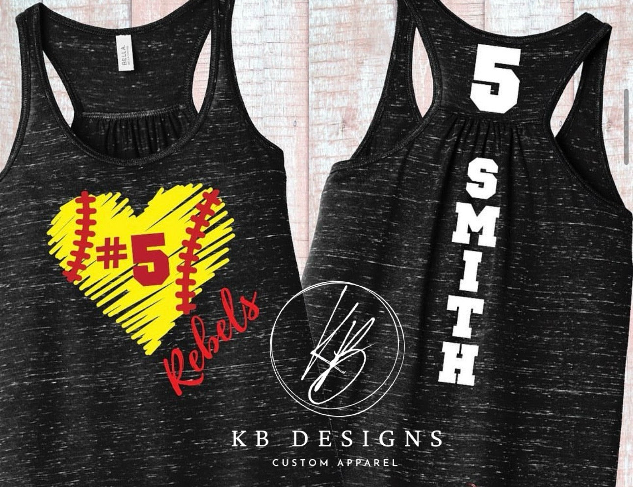 Sketched Softball/Baseball Personalized Tank