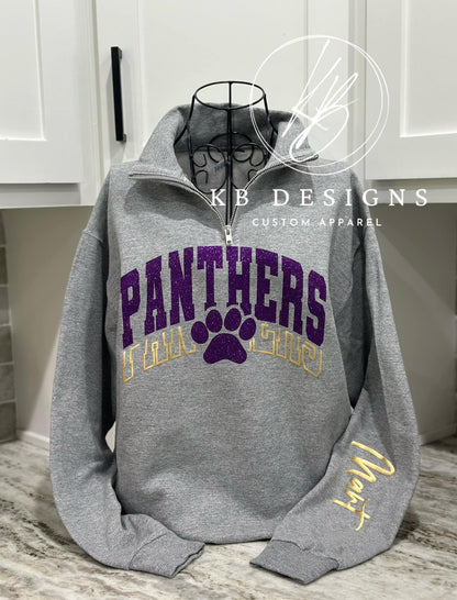 Panthers Stacked W/Town Name on Sleeve
