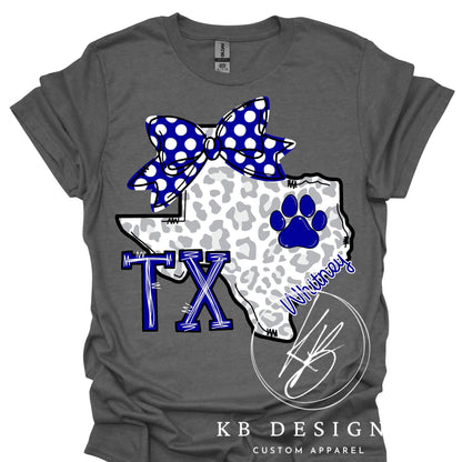 Town/Mascot Leopard TX W/Bow