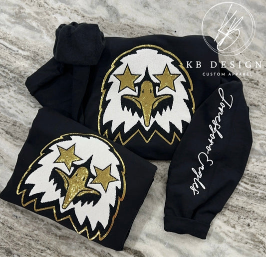 Eagles Chenille Sweatshirt W/Town on sleeve