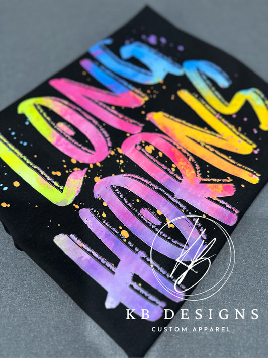 Neon Splatter Mascot Tees