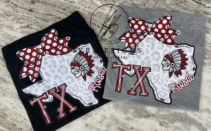 Town/Mascot Leopard TX W/Bow