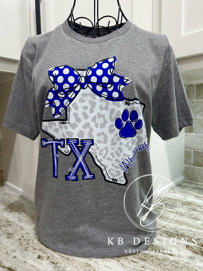 Town/Mascot Leopard TX W/Bow