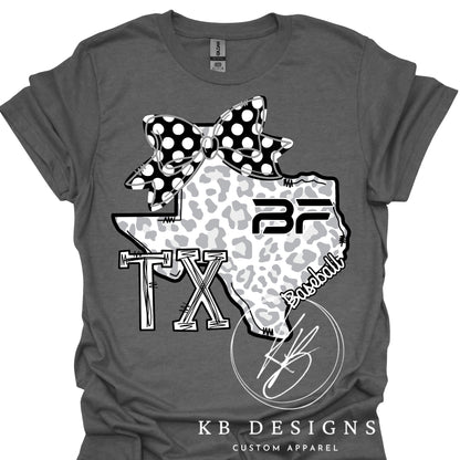Town/Mascot Leopard TX W/Bow