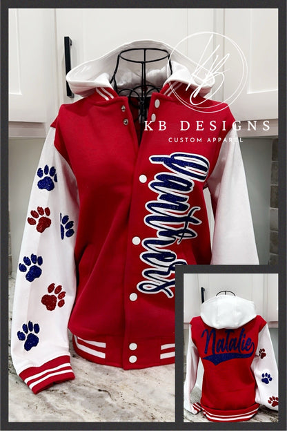 Panthers Varsity Letterman Glitter Jacket