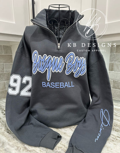 Custom Sports Quarter Zip Pull Over