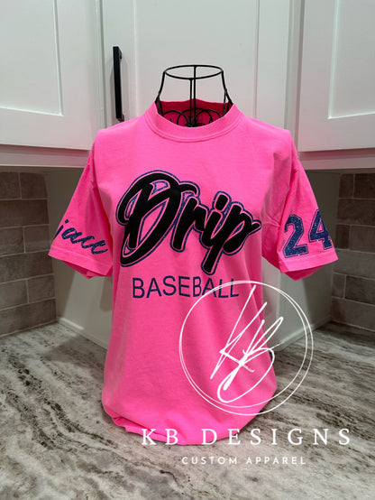 Personalized Sports Glitter & Puff Tee