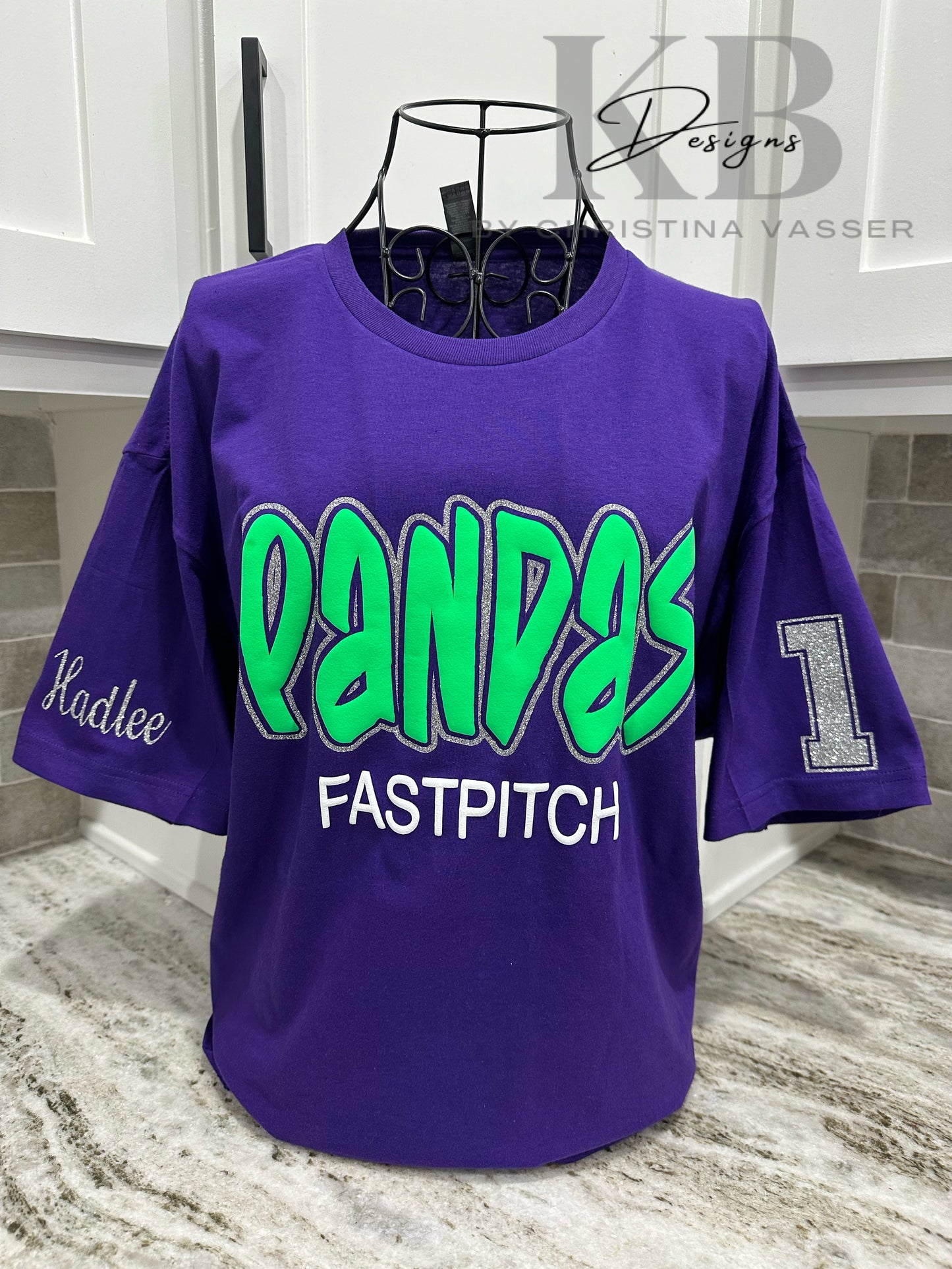 Personalized Sports Glitter & Puff Tee