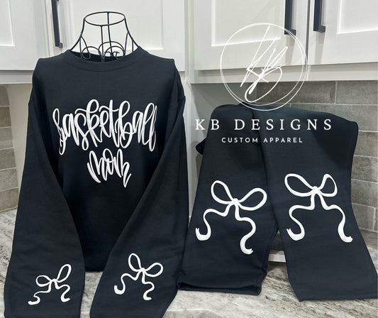 Softball Mom W/Puff Bows jogger Set
