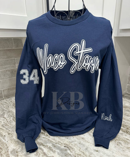 Personalized Sports Glitter & Puff Tee