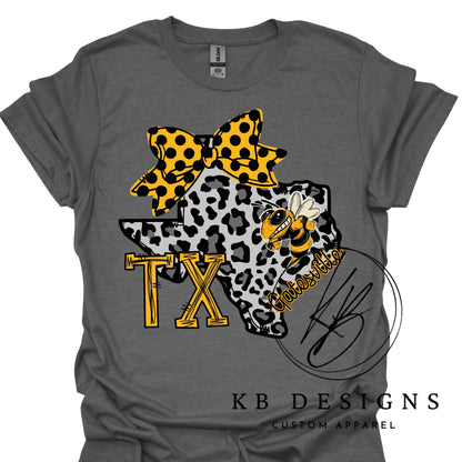 Town/Mascot Leopard TX W/Bow