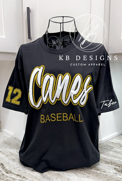 Personalized Sports Glitter & Puff Tee