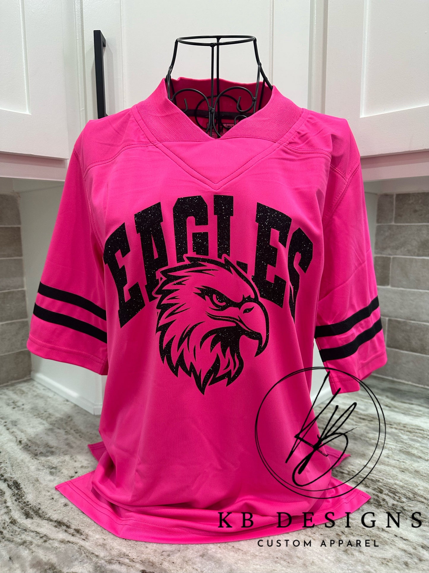 Custom Mascot Pinkout Glitter Jersey