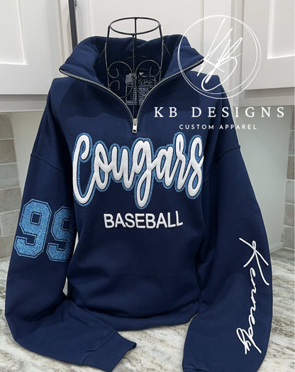 Custom Sports Quarter Zip Pull Over