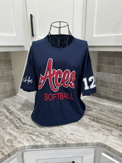 Personalized Sports Glitter & Puff Tee