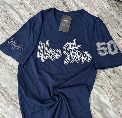 Personalized Sports Glitter & Puff Tee