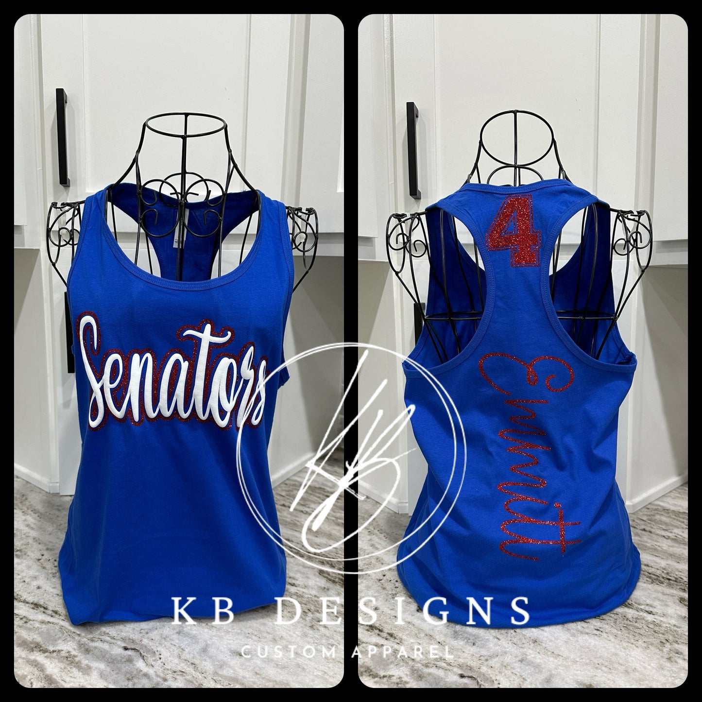 Sports Glitter & Puff Tank Top