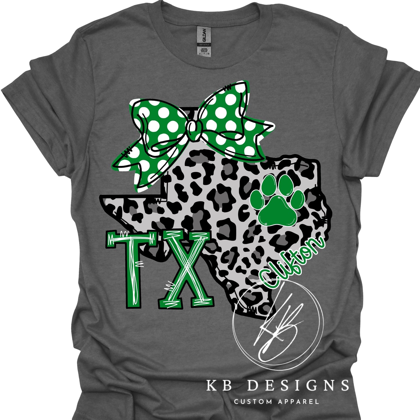 Town/Mascot Leopard TX W/Bow