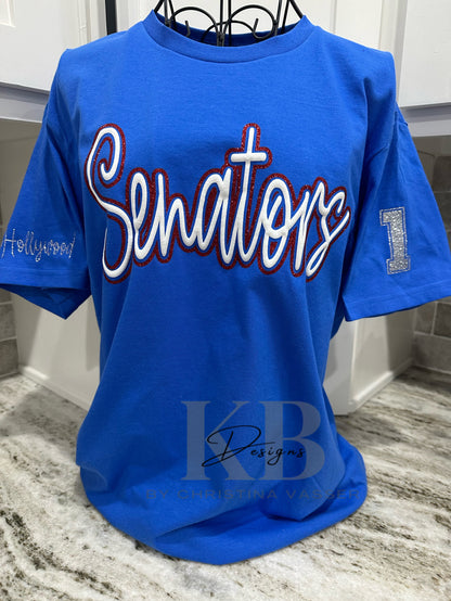 Personalized Sports Glitter & Puff Tee